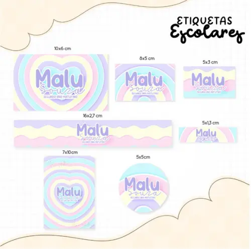 Etiqueta escolar Candy