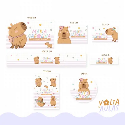 Etiqueta Escolar Capivara