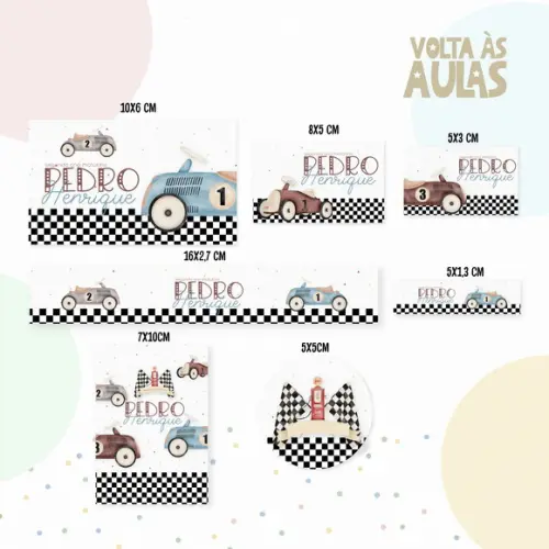 Etiqueta Escolar Carro