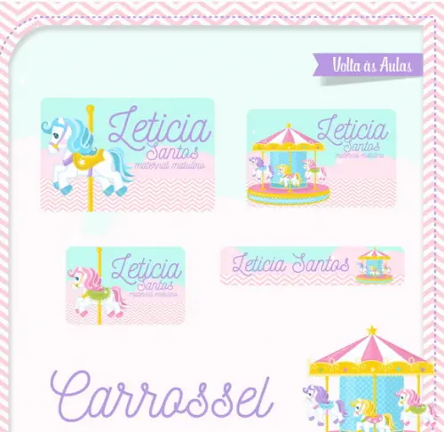 Etiqueta escolar Carrosel