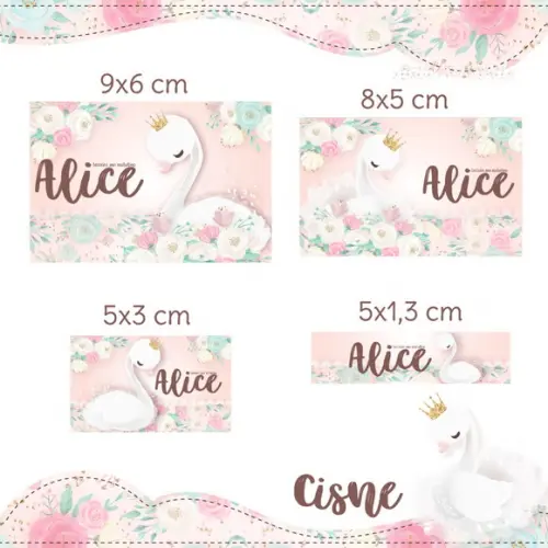 Etiqueta escolar Cisne