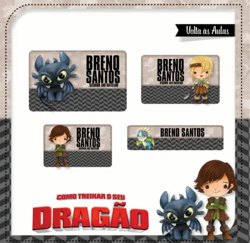Etiqueta escolar Como treinar seu dragão