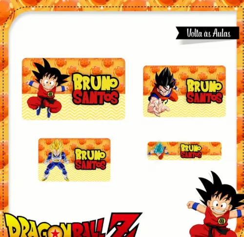 Etiqueta escolar Dragon ball z