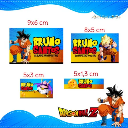 Etiqueta escolar Dragon ball z