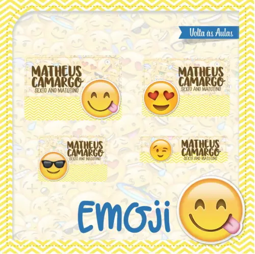 Etiqueta escolar Emoji