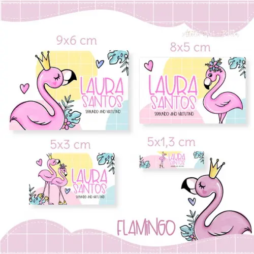 Etiqueta escolar Flamingo
