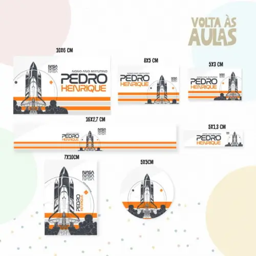 Etiqueta Escolar Foguete