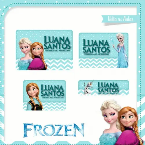 Etiqueta escolar Frozen