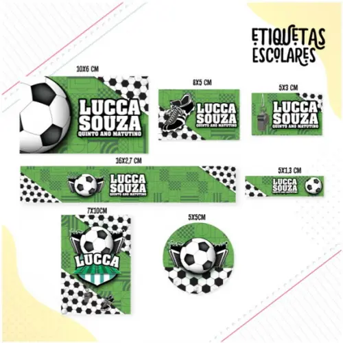 Etiqueta Escolar Futebol