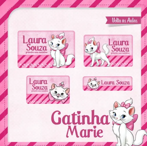 Etiqueta escolar Gatinha marie