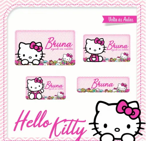 Etiqueta escolar Hello kitty