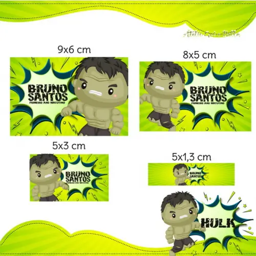 Etiqueta escolar Hulk