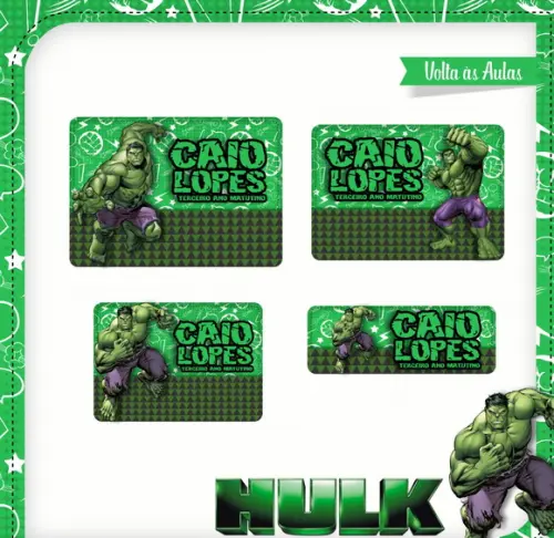 Etiqueta escolar Hulk