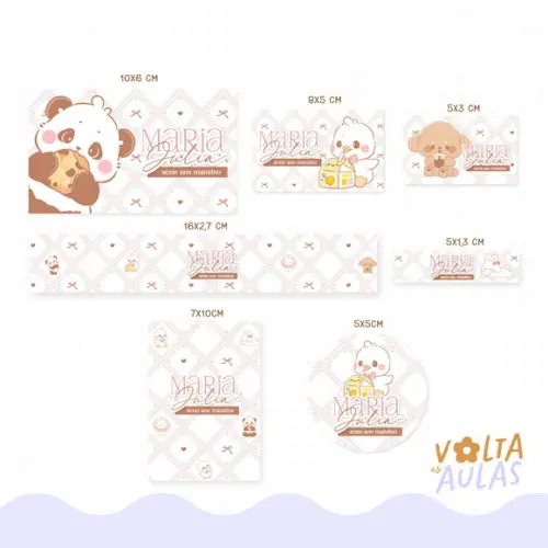 Etiqueta Escolar Kawaii