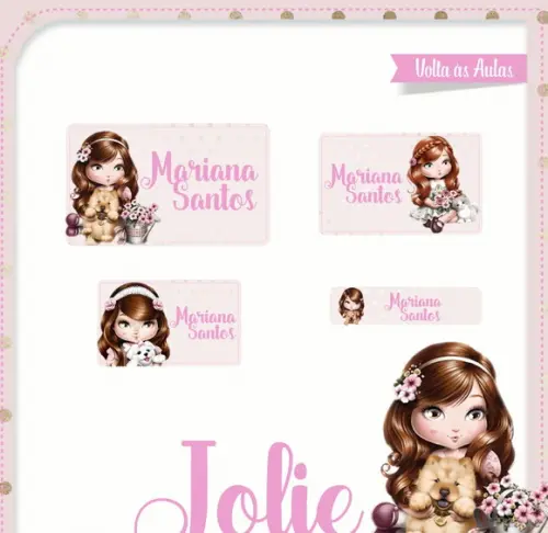 Etiqueta escolar Jolie