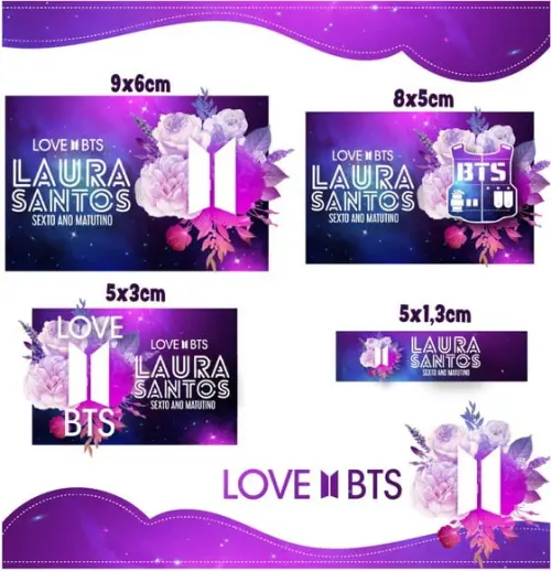 Etiqueta escolar Love BTS