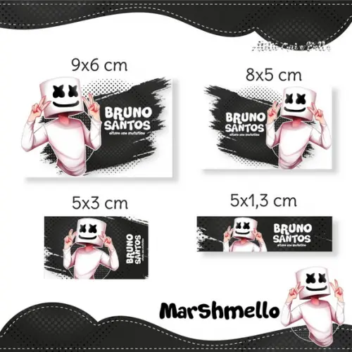 Etiqueta escolar Marshmello