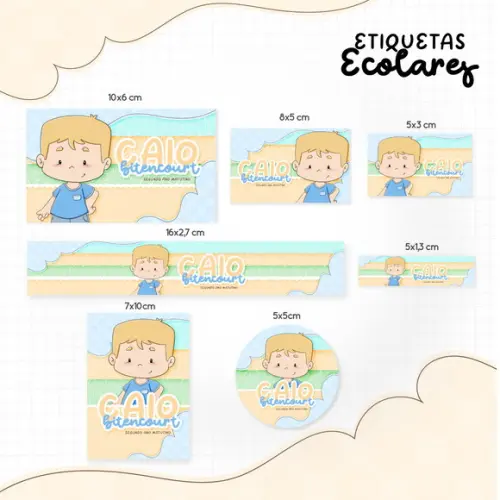 Etiqueta Escolar Menino Loiro