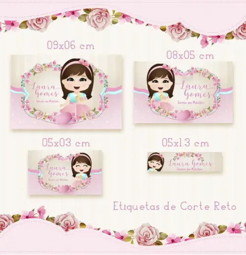 Etiqueta escolar Menina Morena