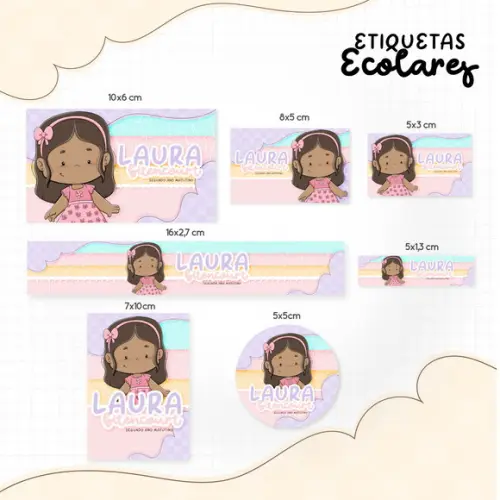 Etiqueta Escolar Menina Negra