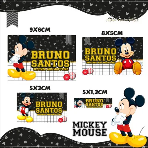 Etiqueta escolar Mickey