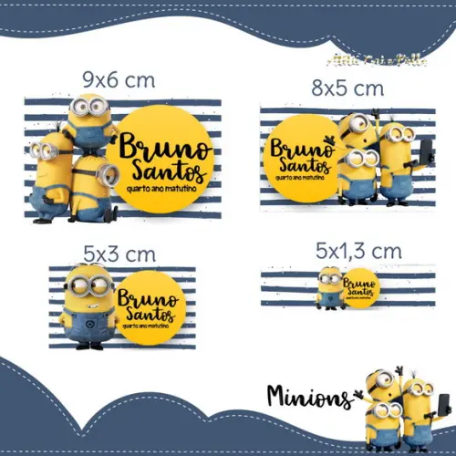 Etiqueta escolar Minions