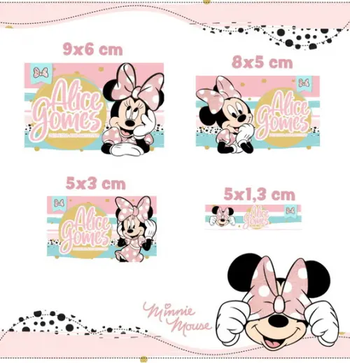 Etiqueta escolar Minnie Rosa