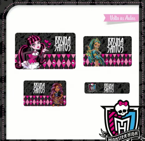 Etiqueta escolar Monster High