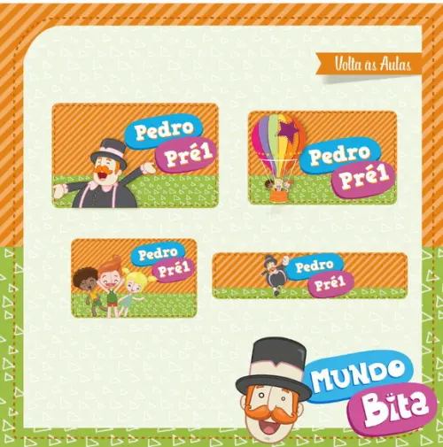 Etiqueta escolar Mundo Bita