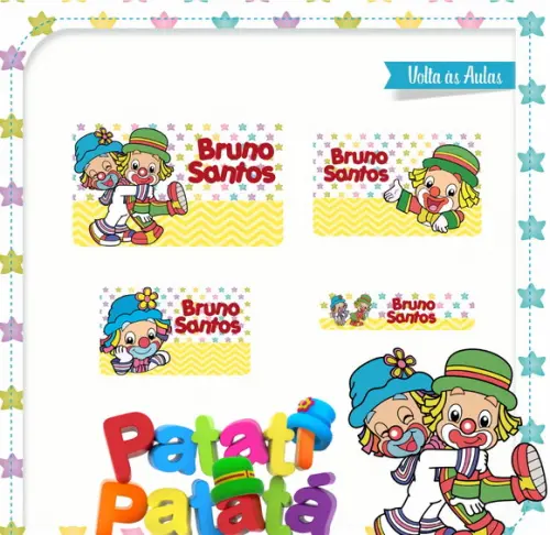 Etiqueta escolar Patati Patatá