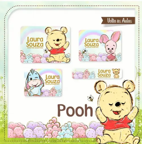 Etiqueta escolar Pooh