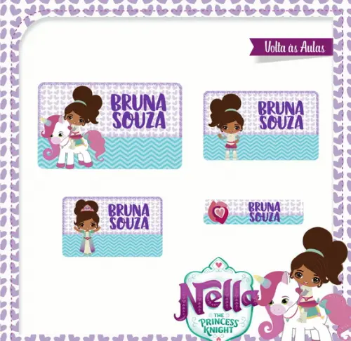 Etiqueta escolar Princesa Nella