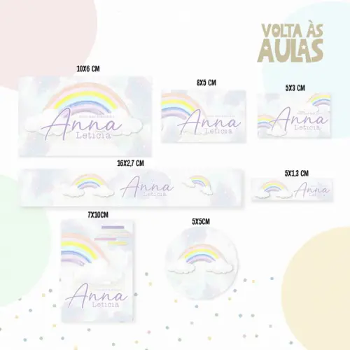 Etiqueta Escolar Rainbow