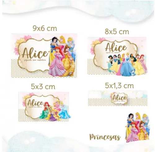 Etiqueta Escolar Princesas Disney