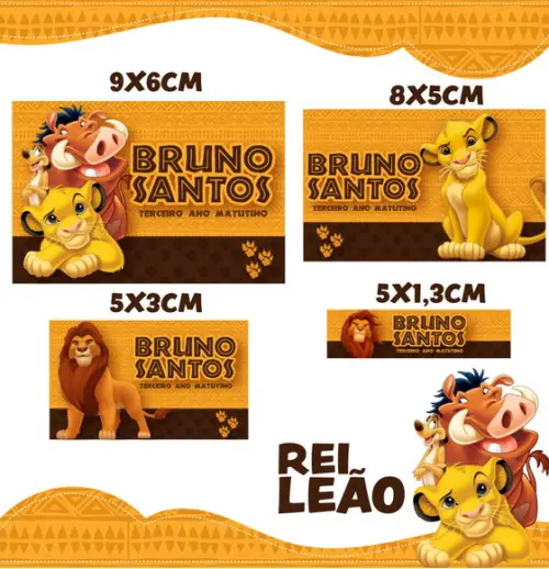 Etiqueta escolar Rei Leão