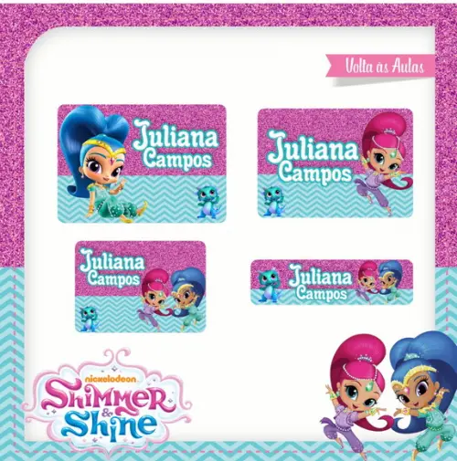 Etiqueta escolar Shimmer e Shine