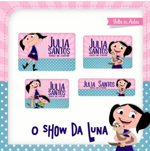 Etiqueta escolar Show da Luna