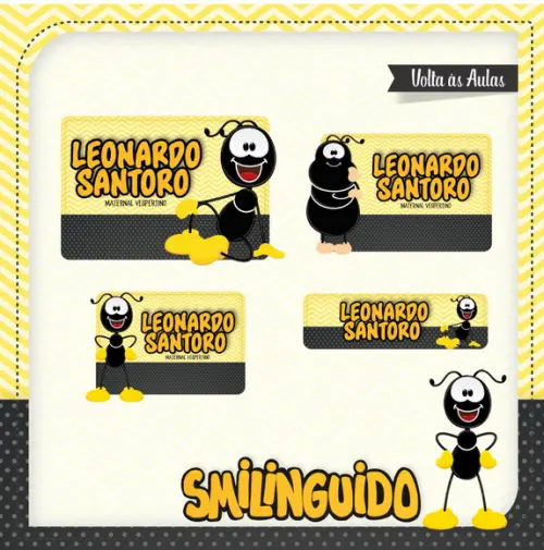 Etiqueta escolar Smilinguido