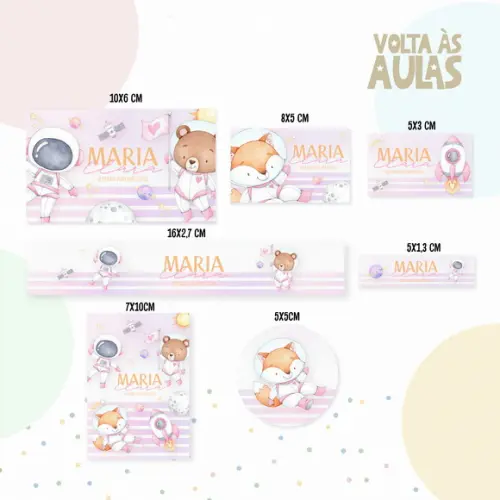 Etiqueta Escolar Space Girl