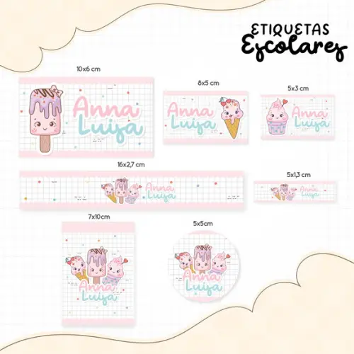 Etiqueta Escolar Sorvete