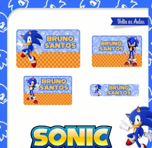 Etiqueta Escolar Sonic