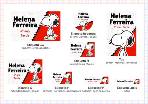 Etiqueta Escolar Snoopy