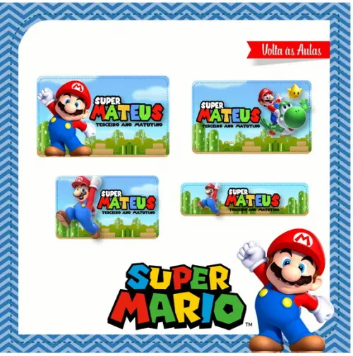 Etiqueta escolar Super Mario