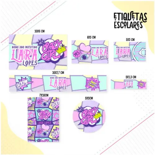 Etiqueta Escolar Tean Cute