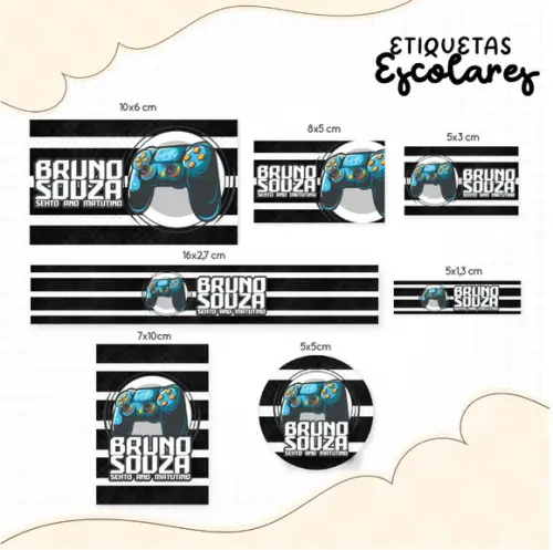 Etiqueta escolar Video game