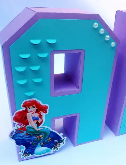 Letras 3d Pequena Sereia