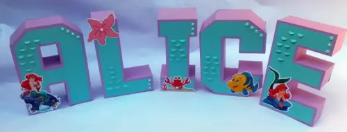 Letras 3d Pequena Sereia