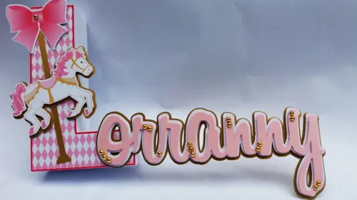 Nome personalizado - Letra 3d+cursiva