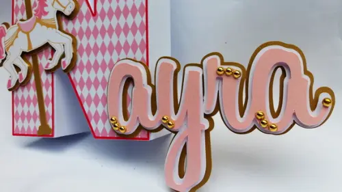 Nome personalizado - Letra 3d+cursiva