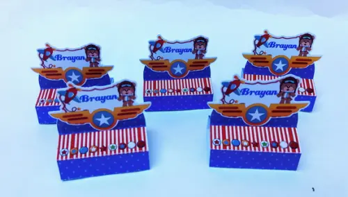 Porta chocolate duplo Ursinho aviador
